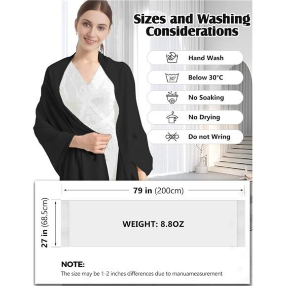 Womens Pashmina Shawl Wrap Soft Evening Wedding Party Scarf Lightweight Warm - Picture 5 of 7